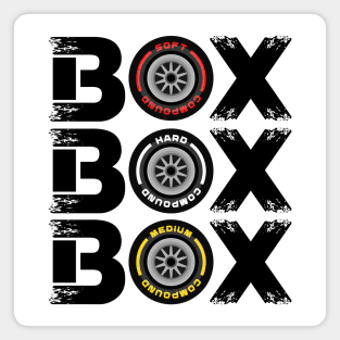 Box Box Box F1 Tyre Compound V2 Design Magnet